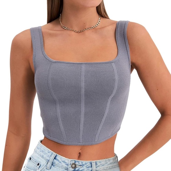 Purple stretchy crop tank top size small NEW WITH TAGS - Picture 1 of 7